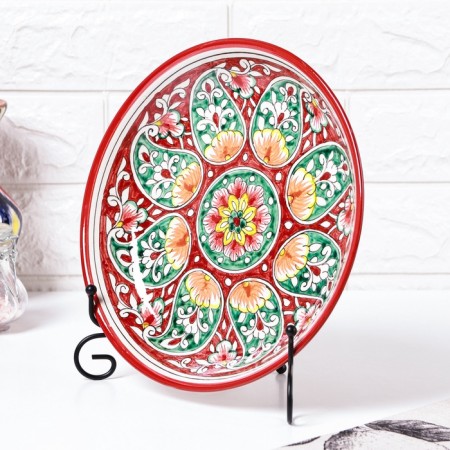 Largan Rishtan ceramics "Flowers", 25 cm, red-2