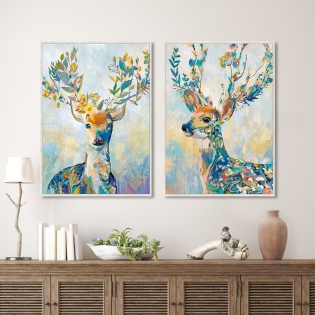 Reproduction of the picture "Multi-colored deer No. 1", 50x70 cm, frame 20-001d-5