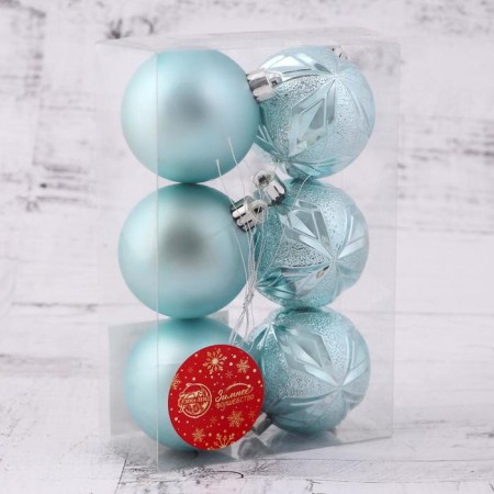 Set of balls plastic D-6 cm, 6 pcs "Tokatta" Green-1