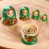 Matryoshka "God's cow", green dress, 5 puppet, 10-12 cm