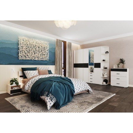 Covereign cabinet "City 67", 404 × 414 × 354 mm, white / black shag.-1