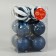 Set of balls plastic D-6 cm, 12 pcs "Melody" stripes, white-blue