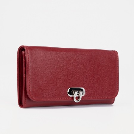 Women's wallet on fasteners, red color