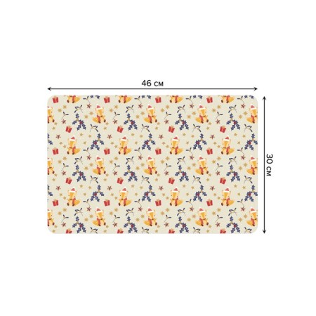 A set of napkins for setting a festive fox table, rectangular, rounded edges, size 30x46 cm, 4 pcs-2