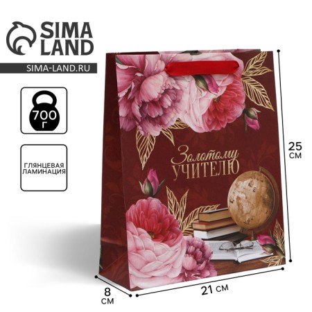 Gift Package Laminated, packaging, Golden Teacher, ML 21 x 25 x 8 cm