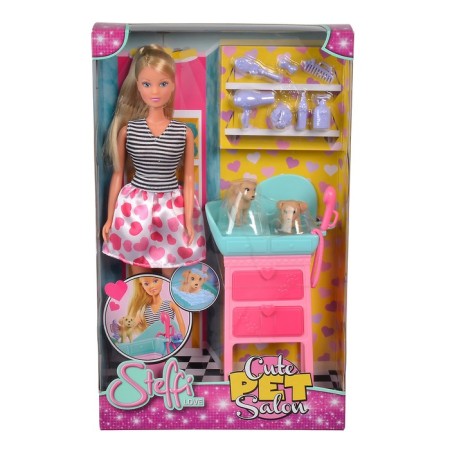 Steffi doll with two dogs, 29 cm-1