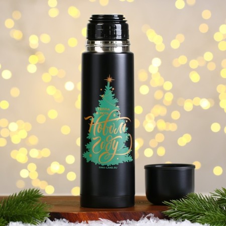 New Year. New Year's set “Let everything be rang”, a thermos 500 ml, a mug 2 pcs-4