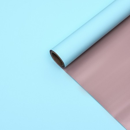 Matte film for flowers, double -sided, "aura", blue - bronze, 57 cm x 5 m-2