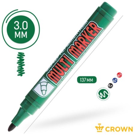 Permanent marker 3.0 mm, Crown Multi Marker, Green-3