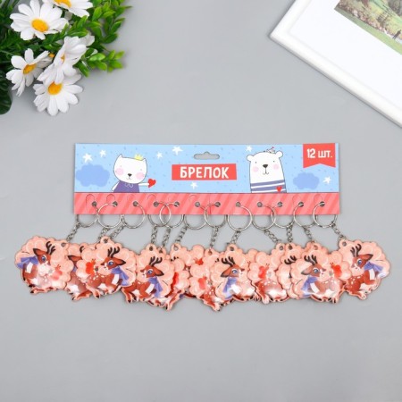 PVC keychain "Olenenok in a scarf and a squirrel with a gift" Soft 6x5.9 cm-2