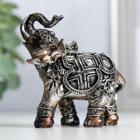 Polystone souvenir "Two Indian Elephants" set 2 pcs 8.3x7x3.5 cm-3