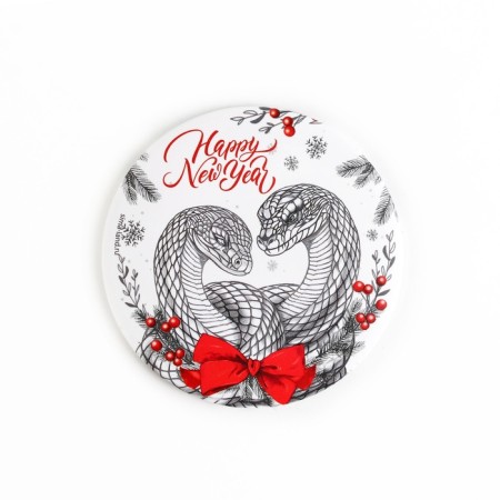 Pocket mirror "Happy New Year", diam. 7 cm-2