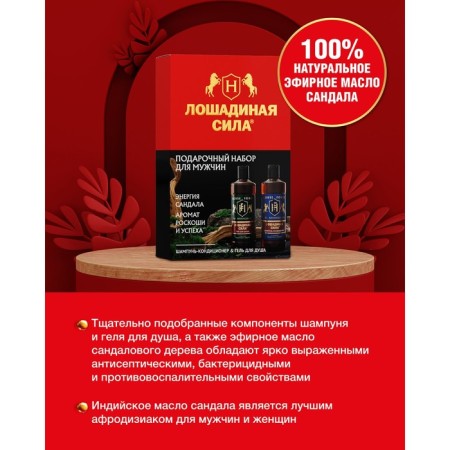 Gift set for men horsepower: shampoo, 500 ml + shower gel, 500 ml-2