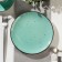 Porcelain plate flat dots menta, d = 20 cm, turquoise color