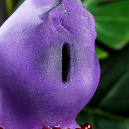 The piggy bank "Raven - Beauty requires the means" purple, 20cm-8