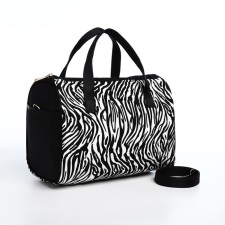 Cosmetic bag with lightning, black/white color