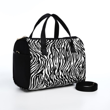 Cosmetic bag with lightning, black/white color