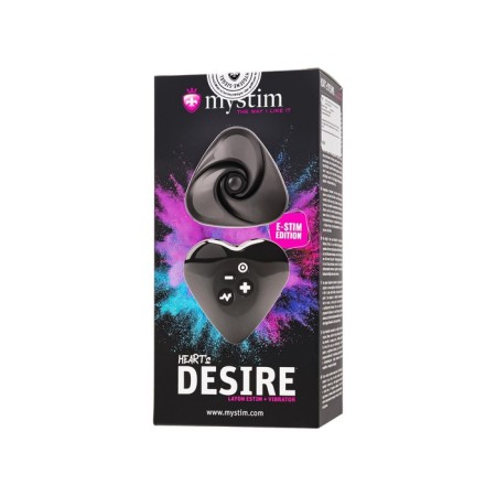 Vibrator Mystim Heart os Desire with electrical stimulation, 6.7 cm, silicone, black color-2
