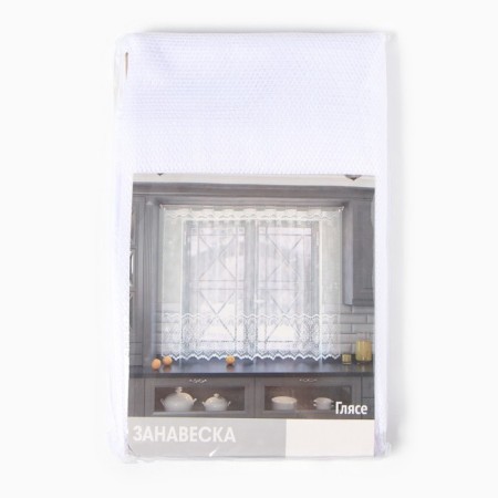 Curtain on the curtain tape 245x165cm, art.r.m509b, white, PE 100%-5