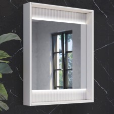 Зеркало короб Comforty Марсель 60, LED-подсветка, бесконтактный сенсор, цвет белый матовый