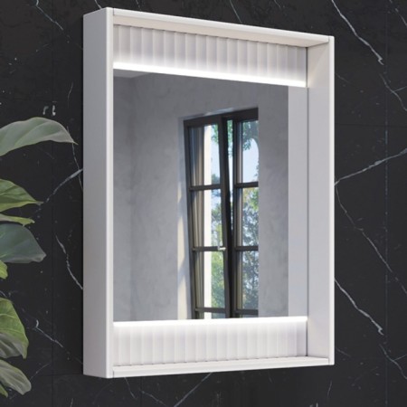 Mirror Comforty Marseille 60, LED lighting, contactless sensor, white matte color