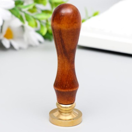 Printing for wax with a wooden handle "Tree with young leaves" 9x2.5x2.5 cm-2
