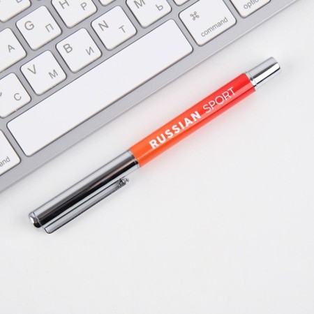 Metal pen with a cap "Russian Sport", accessories silver, 1.0 mm-2