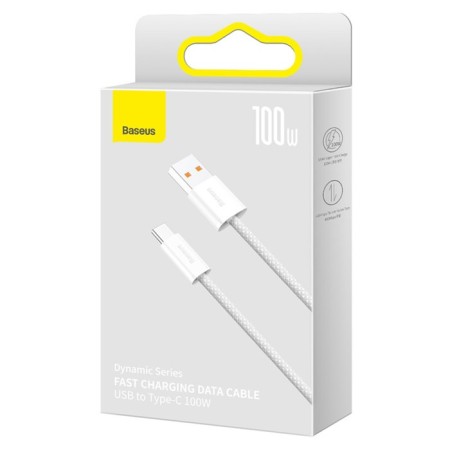 Cable Baseus, Type -C - USB, 100W, 1 m, white-10
