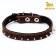 Leather collar on synthetic winterizer, Hedgehog 36 x 1.5 cm, Osh 20-30 cm, brown