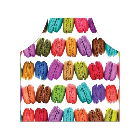 Apron kitchen with a photo print "French cakes", adjustable, size OS-2