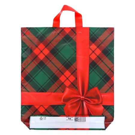 Package "Bow on Red", polyethylene with a loop pen, 44x40 cm, 70 μm-1