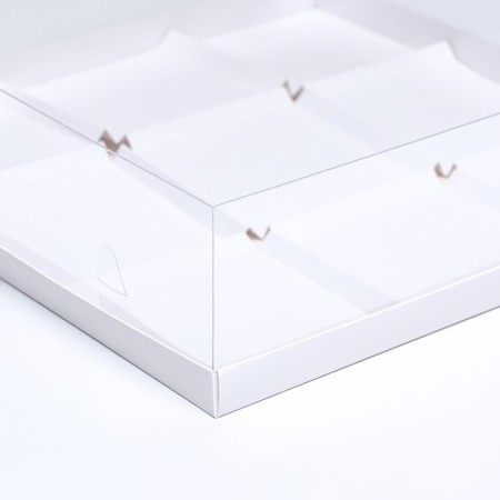 Box for mousse cakes 9 pieces 30x30x8, white-2