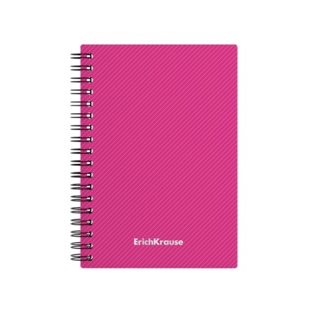 Notebook A6 (120 x 146 mm), 80 sheets in the cage on the crest Erichkrause "Glance Vivid", plastic cover, offset block, white 100%, mix-3