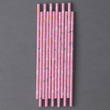 Strikes cocktail tubes, set 12 pcs., Pink color