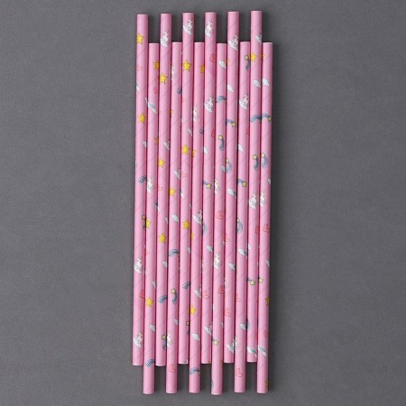 Strikes cocktail tubes, set 12 pcs., Pink color