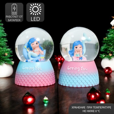 Souvenir Polystone Water Ball Light "Mermaid underwater" MIX 9.5x7x7 cm