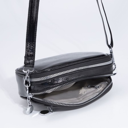 Bag Cross-Bodi with a zipper, black color-6