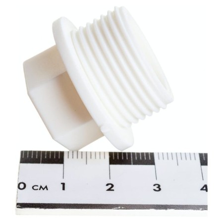 The plug is "Politek", polypropylene, d = 25 mm x 3/4 ", threaded-4