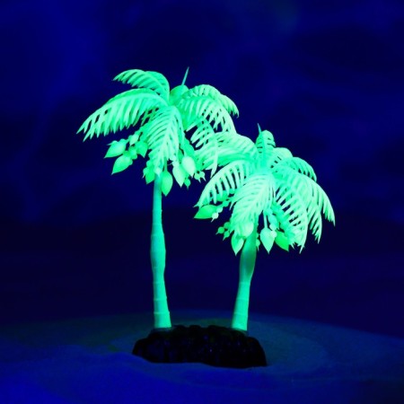 The artificial aquarium "palm tree", luminous, 14 cm, green-3