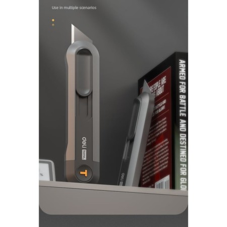 Technical knife deli ht4008 104614, auto -breeder, black, trapezoidal blade-4