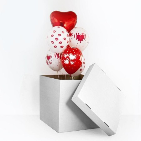 Box for balloons, white, 60x60x60 cm, 1 pc.-3