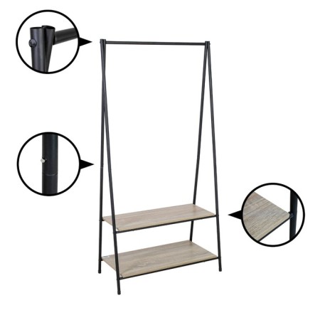 Axentia stand for clothing and storage, floor with 2 shelves, 80x160x40 cm-1