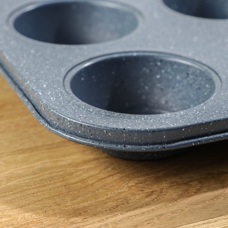 Baking uniform “Marble”, 35 × 27 cm, 12 cells, anti -stick coating, color gray color-2