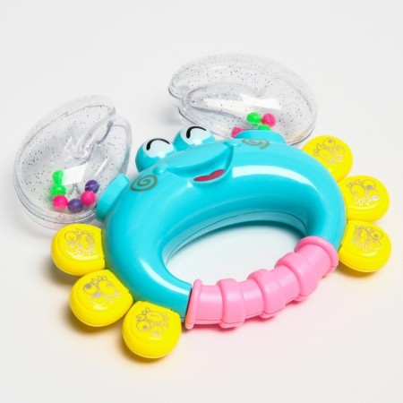 Rattle "crab", color mix, crush me, 12 cm-17