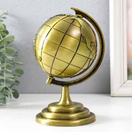 Souvenir Metal "Globe" Gold 10.5x11x18.5 cm-3