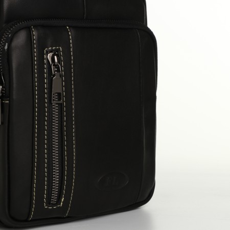 Male bag, Fidelio Largo, genuine leather, black color-2