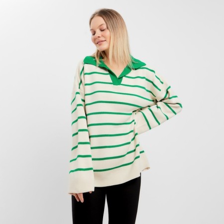 Female jumper, dark green color, one size (42-46)-5