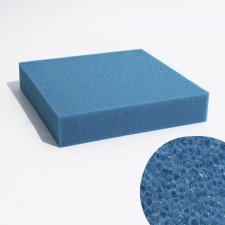 The sponge is rectangular, coarse, sheet 50 x 50 x 10 cm, blue