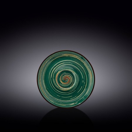 Saucer Wilmax England Spiral, D = 15 cm, green color