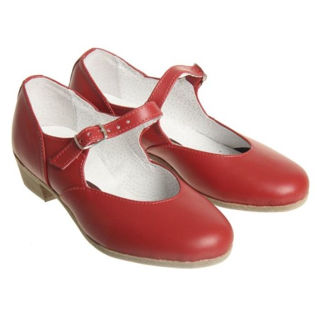 Folk women's shoes, insole length 20 cm, red color